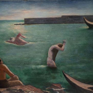 Carlo Carrà I Nuotatori 1932 Oil on canvas, cm 63,5 x 108,5 Augusto e Francesca Giovanardi Collection